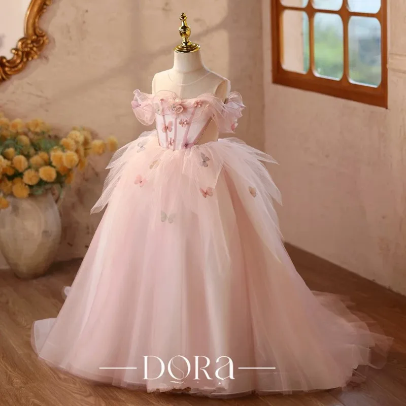 Hochwertiges Kinder-Prinzessinnenkleid für Klavierauftritte, Geburtstage, Hochzeiten, Blumenmädchenkleid A5082 Vestido de Festa Infantil – Detail 4