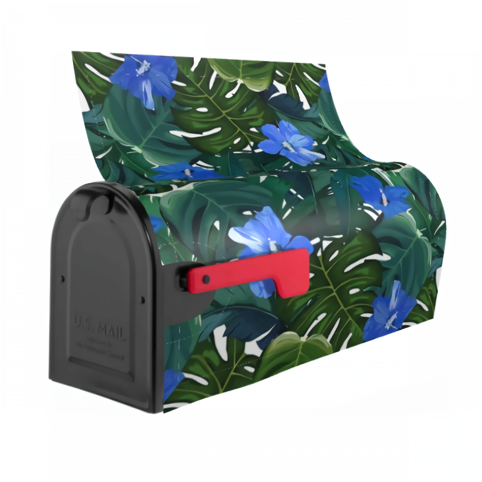 Palm Leaves Mailbox Covers Magnetic Tropical Flower Mailbox Wraps Waterproof Summer Jungle Post Letter Box Cover Outdoor Garden