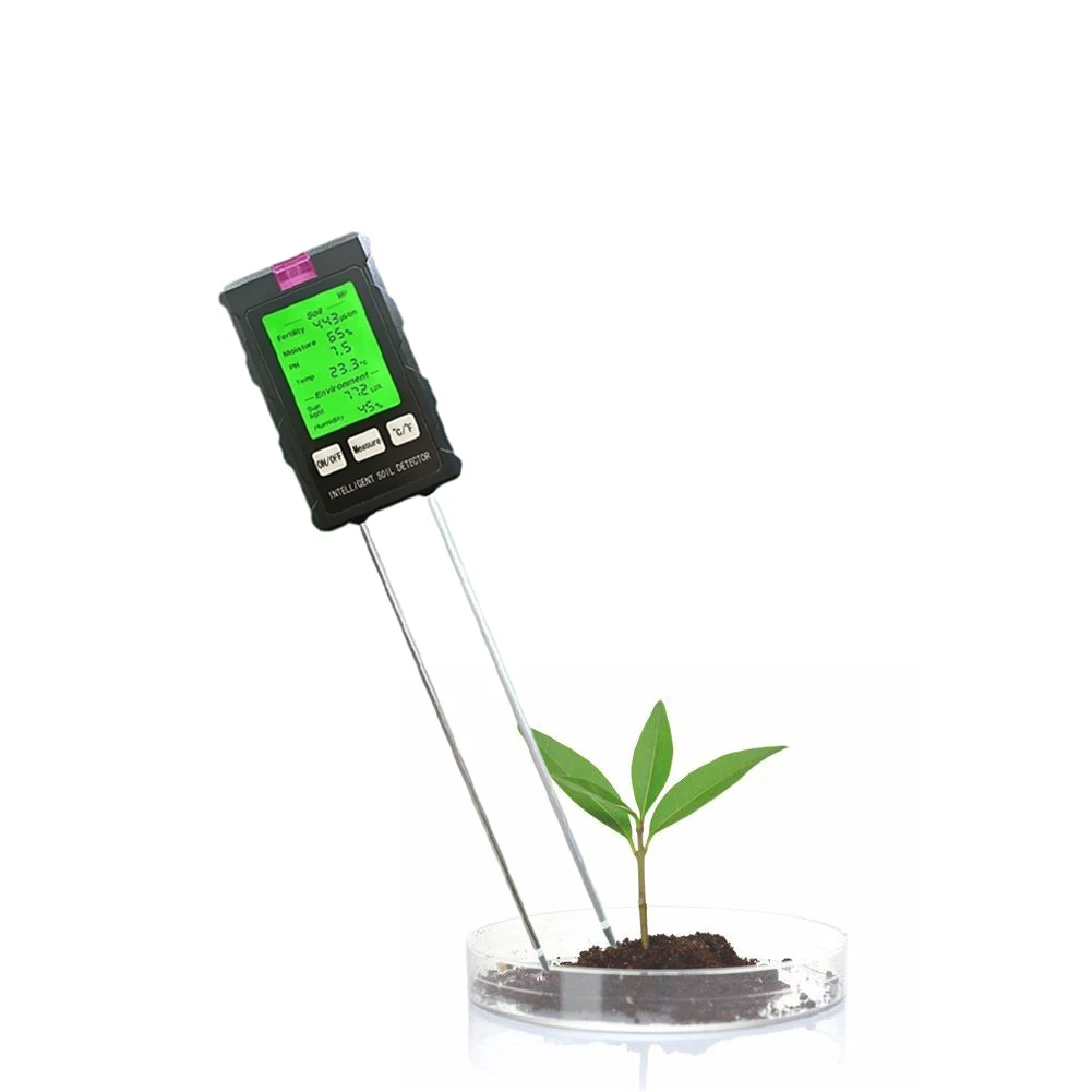 Soil Tester 6-in-1 Multiple Functional Humidifier Temperature PH Fertility Moisture Sunlight Sensor