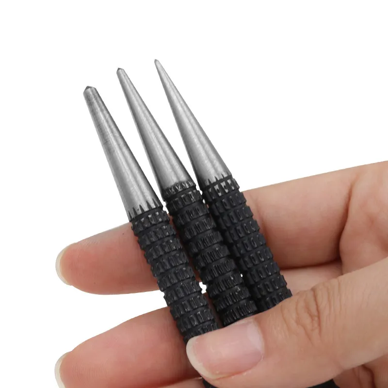 Mechanical maintenance positioning opening tool 3-piece set drilling positioning center punching nail punching black 1.5/2/3mm