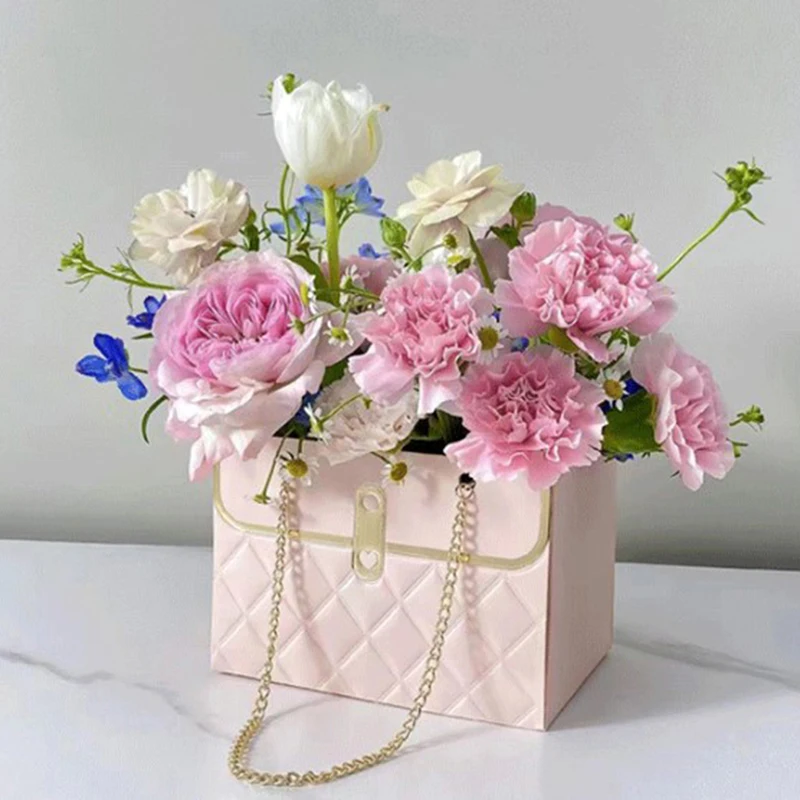 1Pc Wedding Valentine\'s Day Birthday Party Gifts Portable Flower Box Rose Packaging Box Wrapping Paper Bag Gift Box Flower Shop