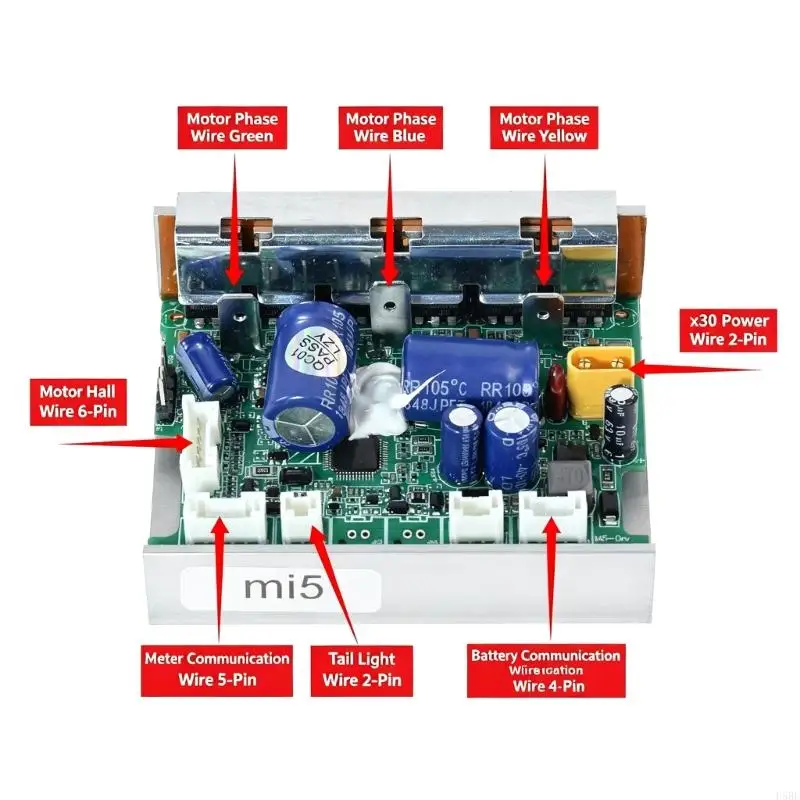 D5BE Metal Housing E-Scooter Control Board for Kickscooter, 54V 350W PCB Main Board for Routine Maintenance, Repair Service and
