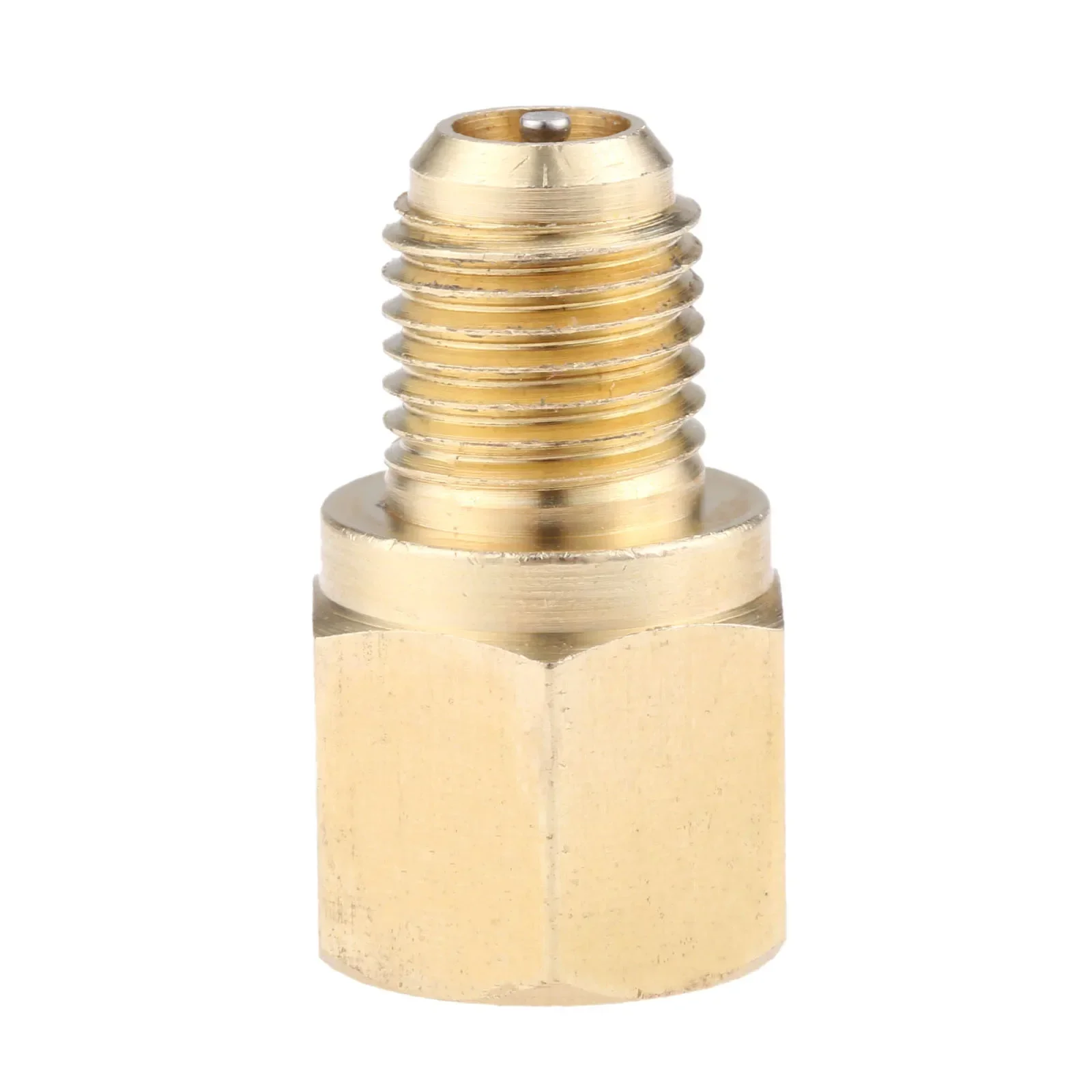1Pc R134A Refrigerant Tank/Vacuum Pump Adapter To R12 AC Fitting Adapter W/ Valve Cores 1/2\