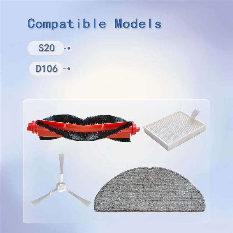 【مشعبية】مجموعة الملحقات لقطع غيار المكنسة الكهربائية الروبوتية Xiaomi S20، D106