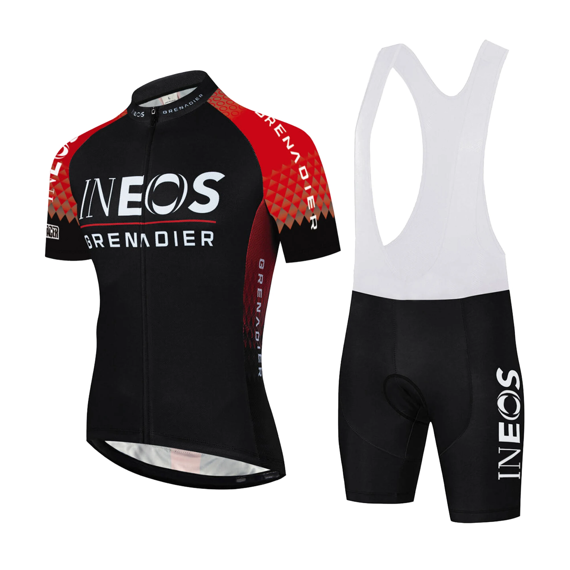 AliExpress NONE INEOS Men's Summer PRO Team Cycling Clothing Short Sleeves Jersey Set Cycling Top And Bib Shorts Breathable Sponge Seat Cushion