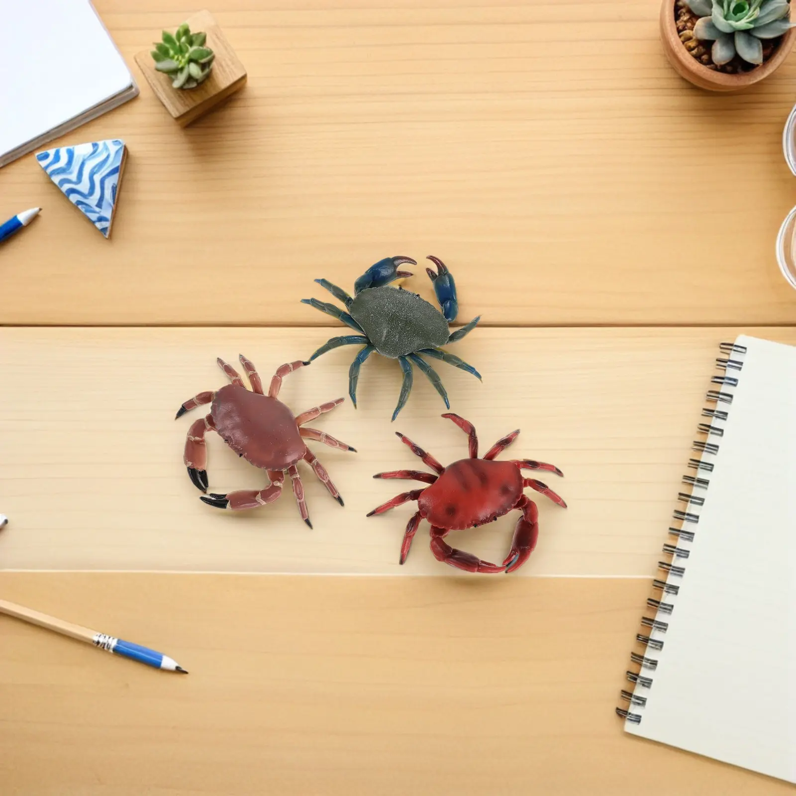 

3Pcs Realistic Crab Figures Plastic Marine Animals Educational Play Aquarium Classroom -Like Simulation Crawling Crab
