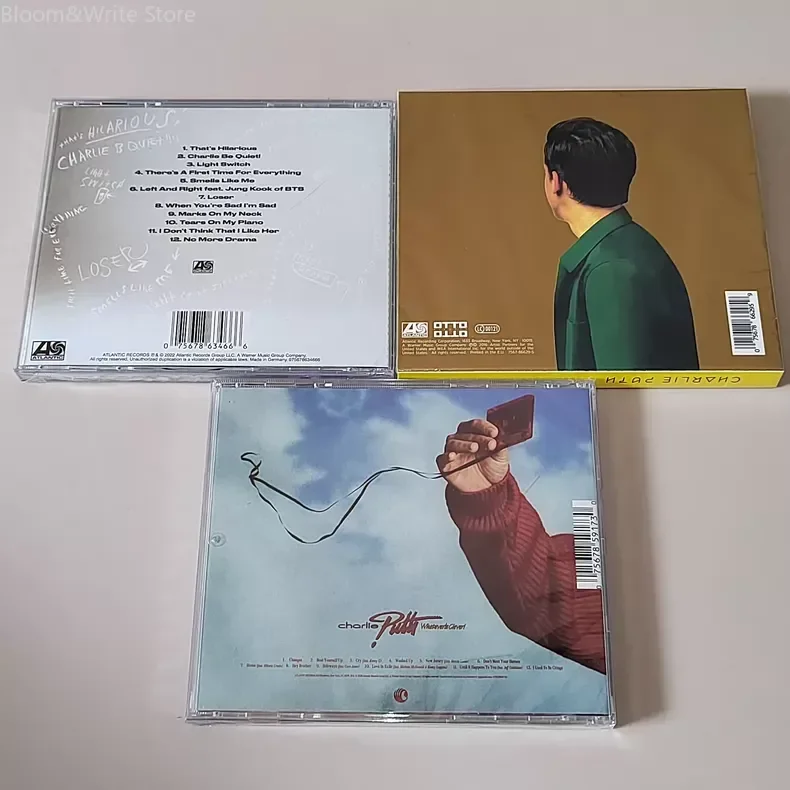 Pop Charlie Puth 3PCS CD Albums Whatever's Clever!, Nine Track Mind Deluxe, Westside's Clever, Pop Music Collectible Disc