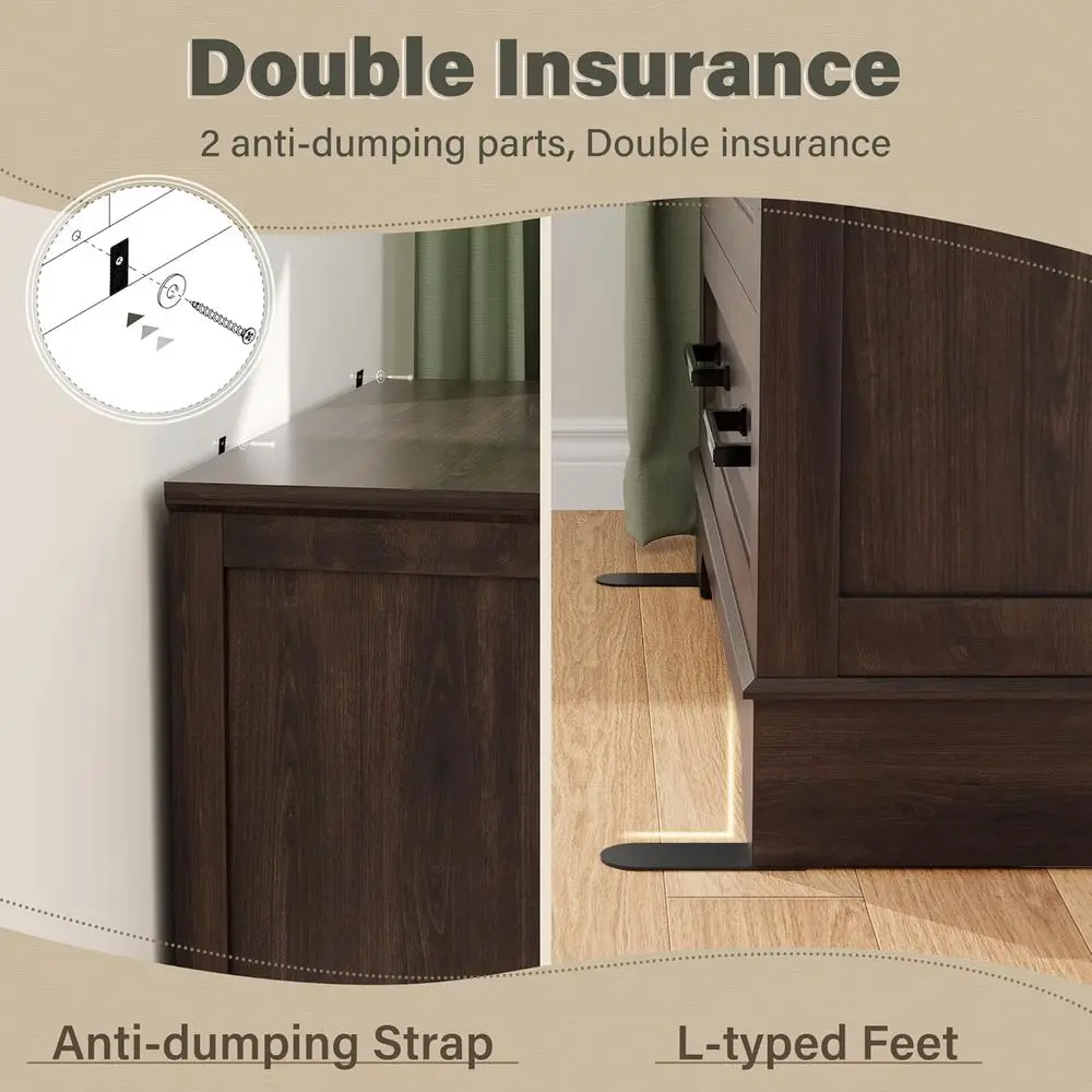 서랍장과 다단계 의류 정리함이 있는 7단 서랍 침실 수납 캐비닛, 브라운