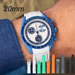 Rubber Strap for Omega X Swatch Joint MoonSwatch 20mm Men Women Curved End Diving Silicone Watch Band for Rolex Seamaster 300