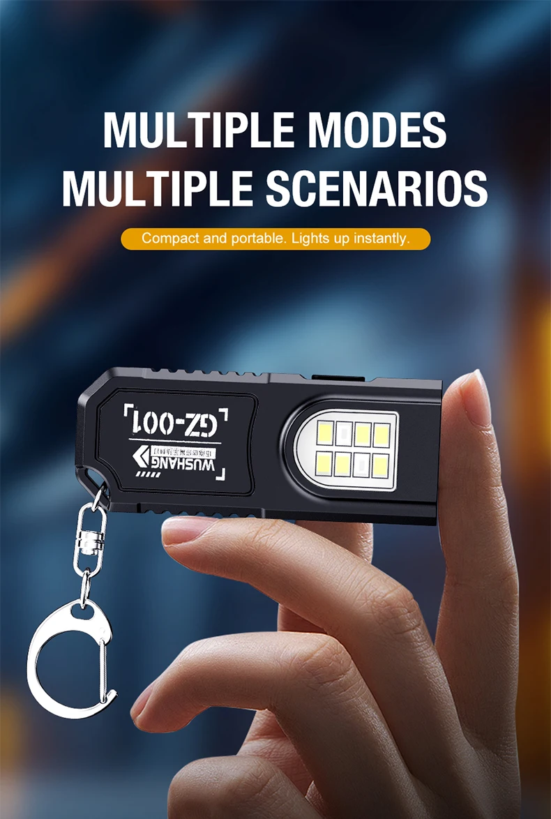 USB-Aufladbare Taschenlampe mit Stiftclip Leistungsstarke Mini-Arbeitsleuchte für Draußen mit Magnetischem Tragbarem Schlüsselanhänger LED COB Taschenlampe – Detail 5