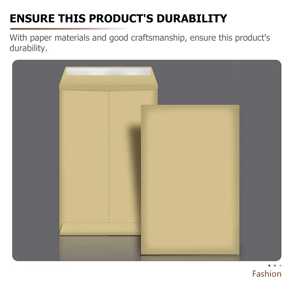 25Pcs Premium Kraft Paper Envelope Bags C4 Size Strong Adhesive Closure for Files Catalogs Magazines Brochures Office School