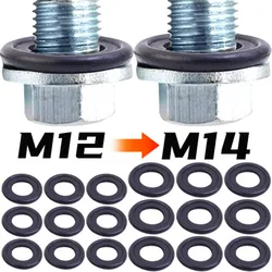 Car Sealing Oil Drain Plug Gasket Washer Replacement M 12/M14 Rubber Engine Oil Drain Plug Gaskets Auto Accessories