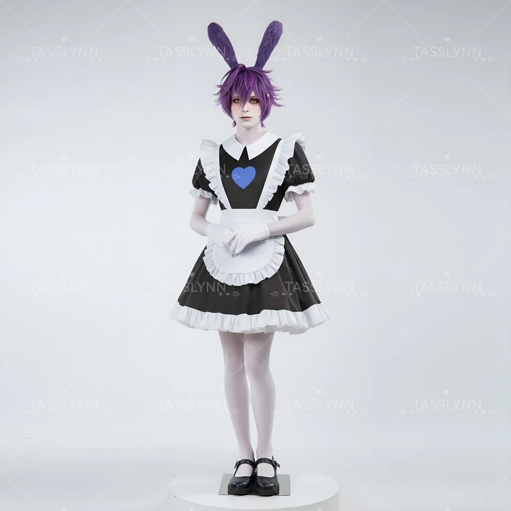 

The Amazing Digital Circus Jax Maid Costume Cute Bunny Maid Outfit for Halloween Carnival Birthday Party