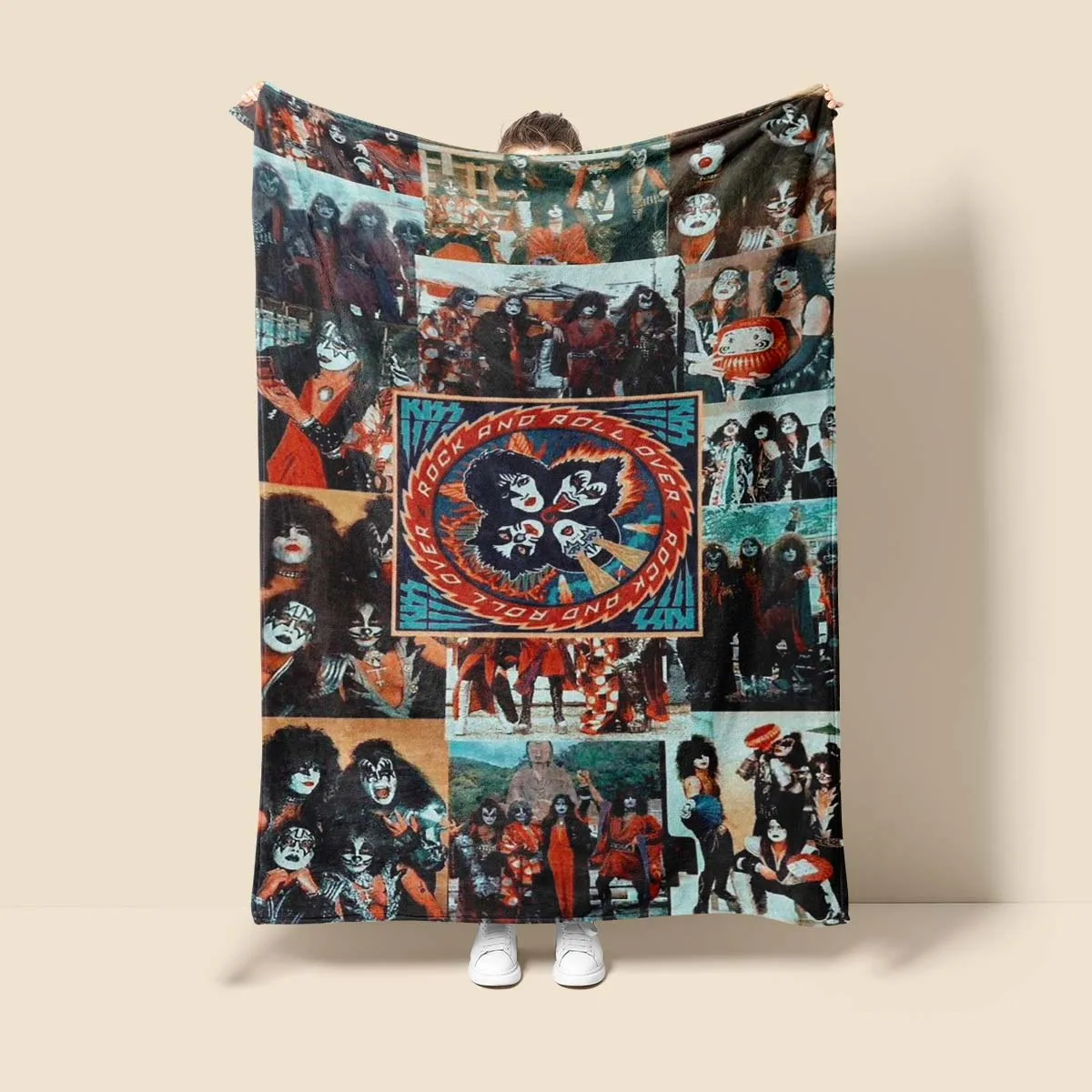 Kiss Band Microfiber Super Soft Rock Throw Blankets  Bed Bedspread Sofa Decorative Camping Picnic Warm Blanket Leisure Napping