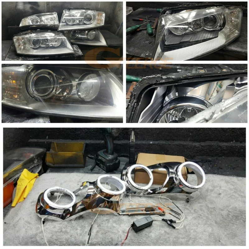 For Audi A8 S8 4E D3 2002 2003 2004 2005 2006 2007 2008 2009 2010 Excellent Ultra Bright CCFL Angel Eyes Kit Halo Rings