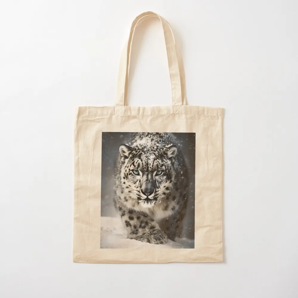 

Snow leopard Tote Bag bags woman 2025 Canvas hand bag Customizable tote bag