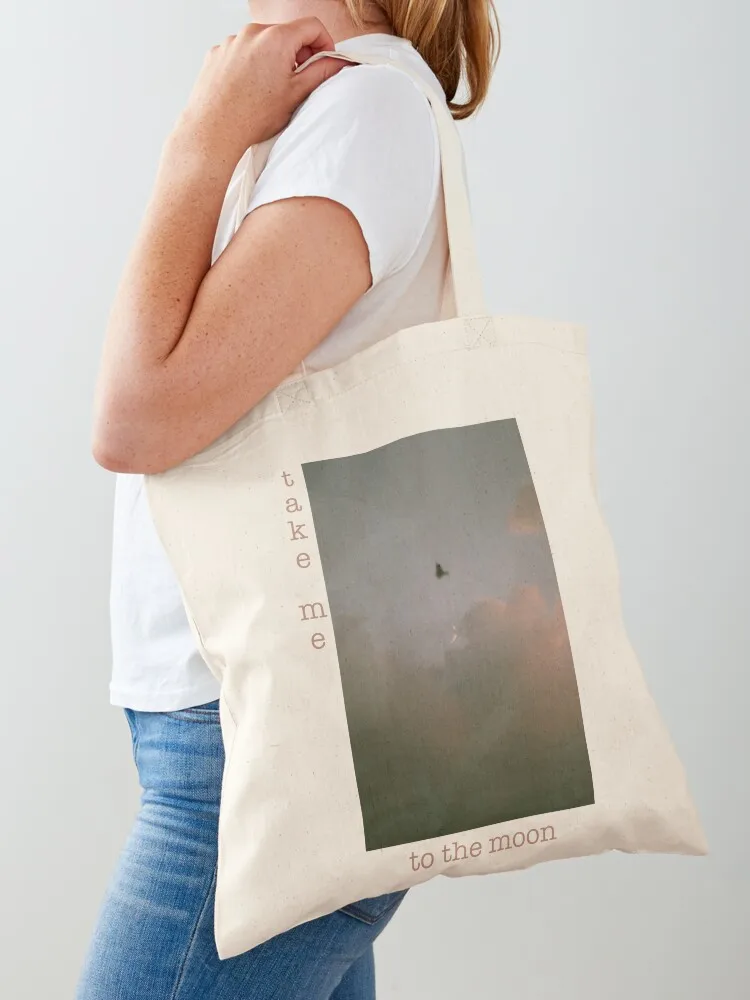 take me to the moon - 35mm Tote Bag reusable grocery bags shopper bag women Custom bag