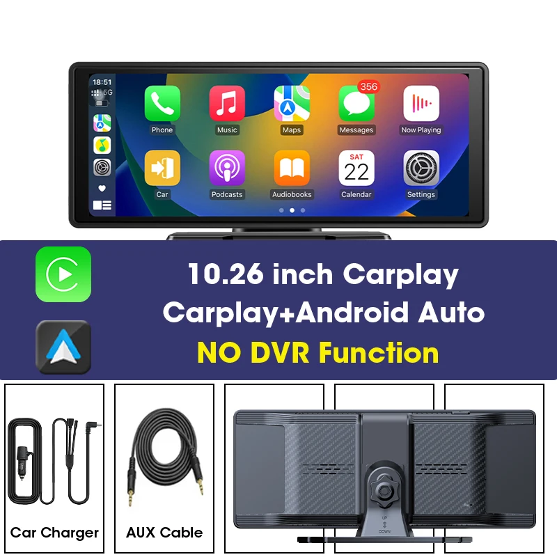 10/11.26インチ車用ワイヤレスCarPlay Android自動スクリーン、360