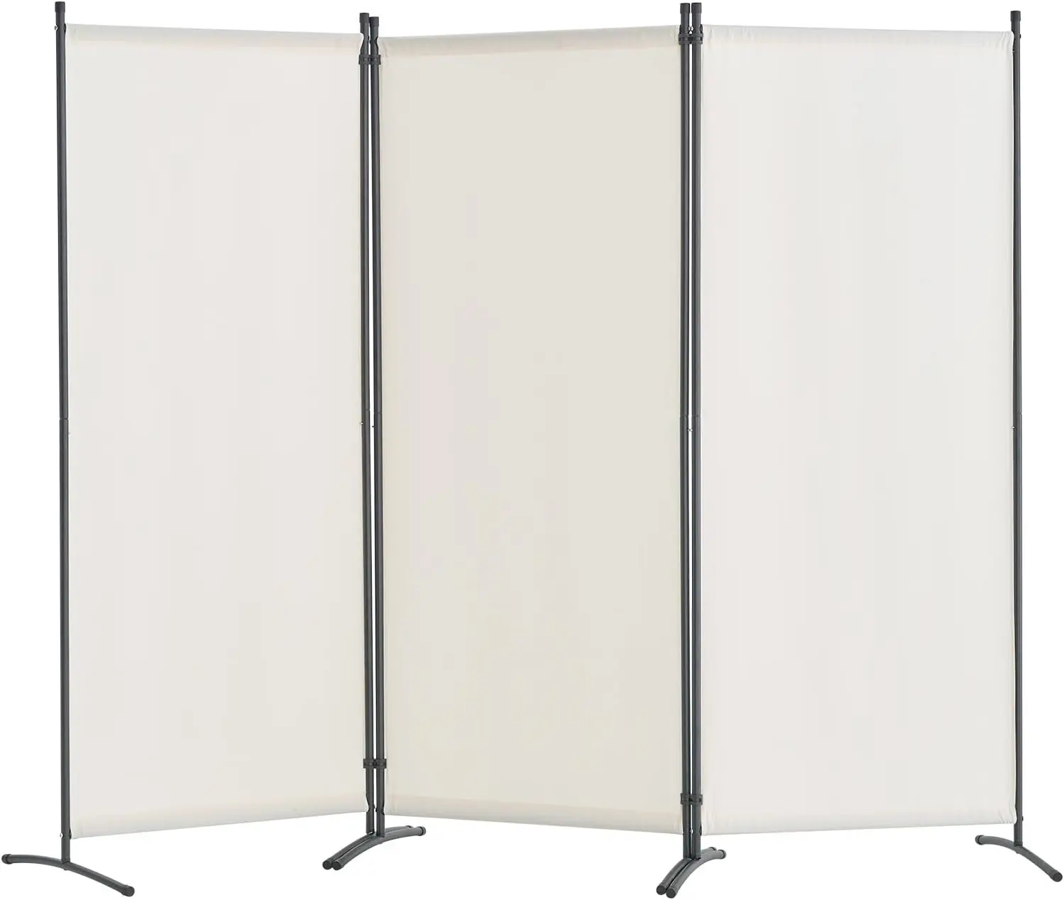 3-Panel Folding Privacy Screen, Fabric Room Divider for Office, Bedroom, Dining Room, Freestanding White Partition