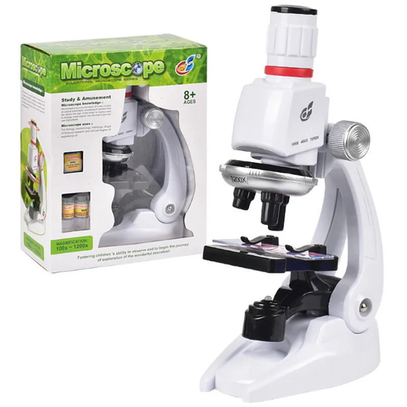 Home School Science Microscope Kit laboratorio LED muslimeducational Toy regalo biologico raffinato per bambini