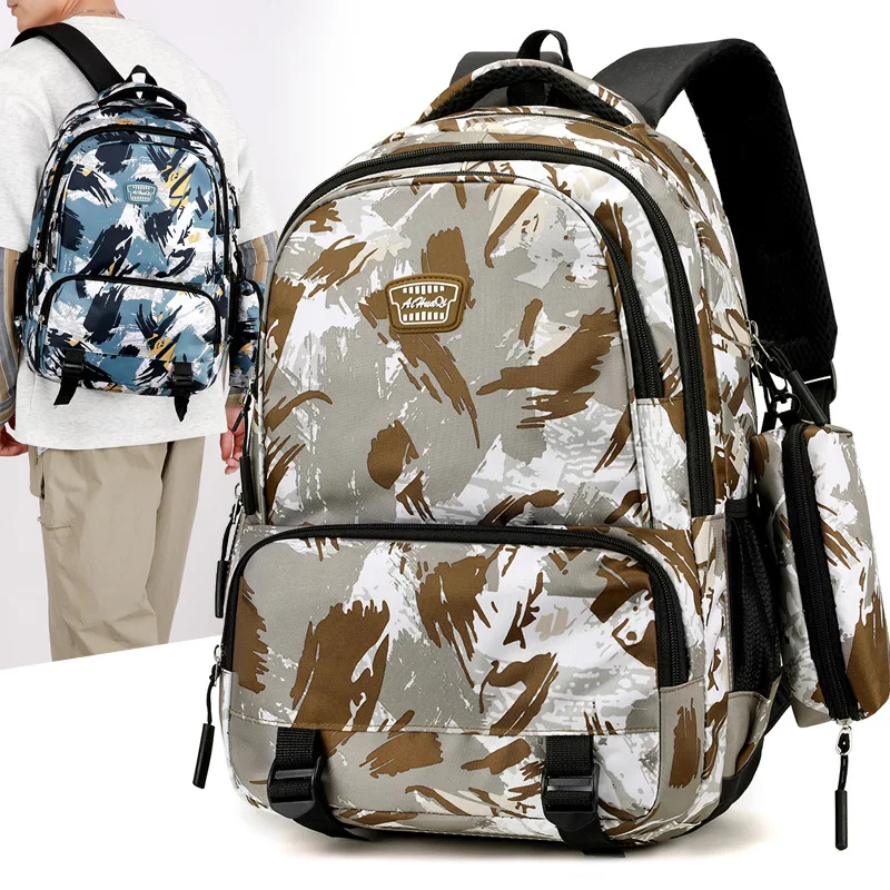 Unisex casual backpack, durable multi-pocket travel bags, zipper closure design, suitable for business travel and short trips 가방