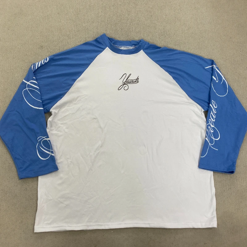 

Winter new men's and women's loose casual tops with American letters printed on T-shirts and long sleeved patchwork