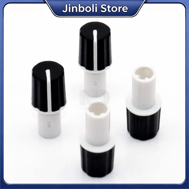 5PCS 12.5x27mm Plastic Rubber Knob Cap Amplifier Potentiometer Volume Control Raised Handle Knob 6mm Half Shaft Hole