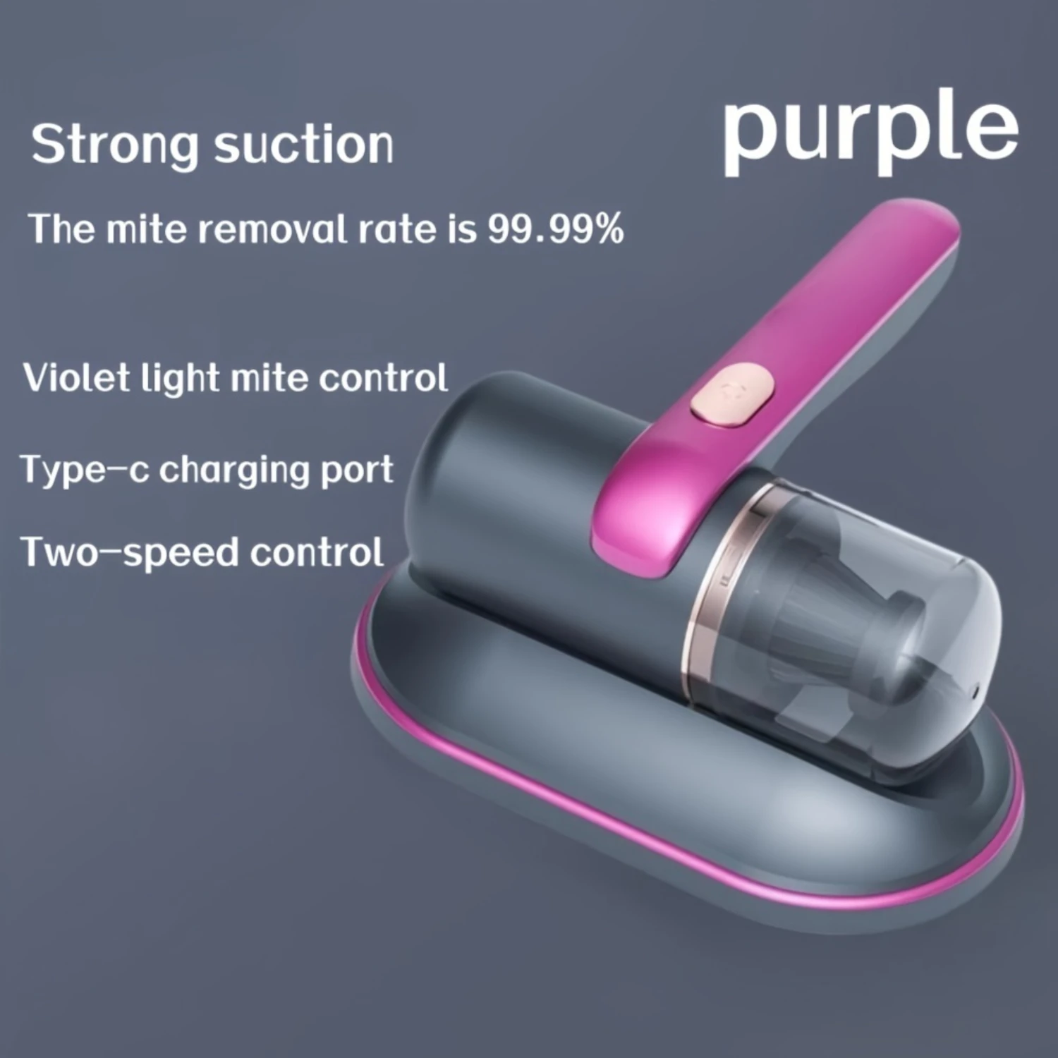 Strong Suction Wireless UV Mite Vacuum Cleaner - High Power Household Bed Linen Cleaner, Effectively Remove Mites Wireless UV Mi