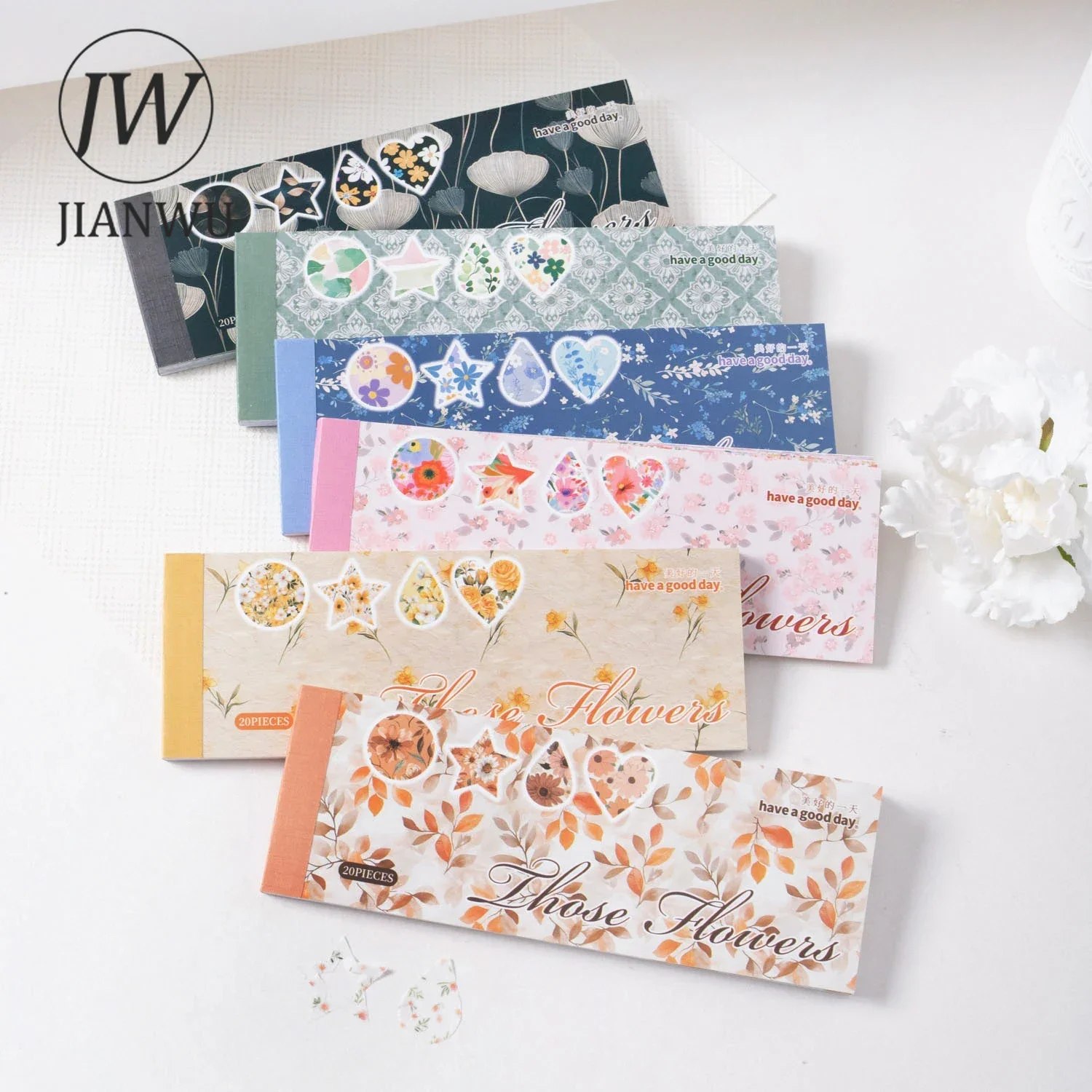 JIANWU Vintage Flower Bloom Landscape Material Collage Scrapbooking Sticker Book Creative DIY Journal Stationery