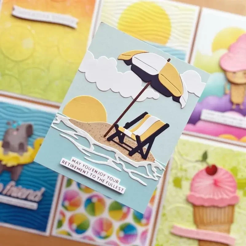 

Металлические вырубные формы Piggy Craft: пляжное кресло для скрапбукинга, трафареты для вырезания, ножи для рукоделия, штампы для бумаги