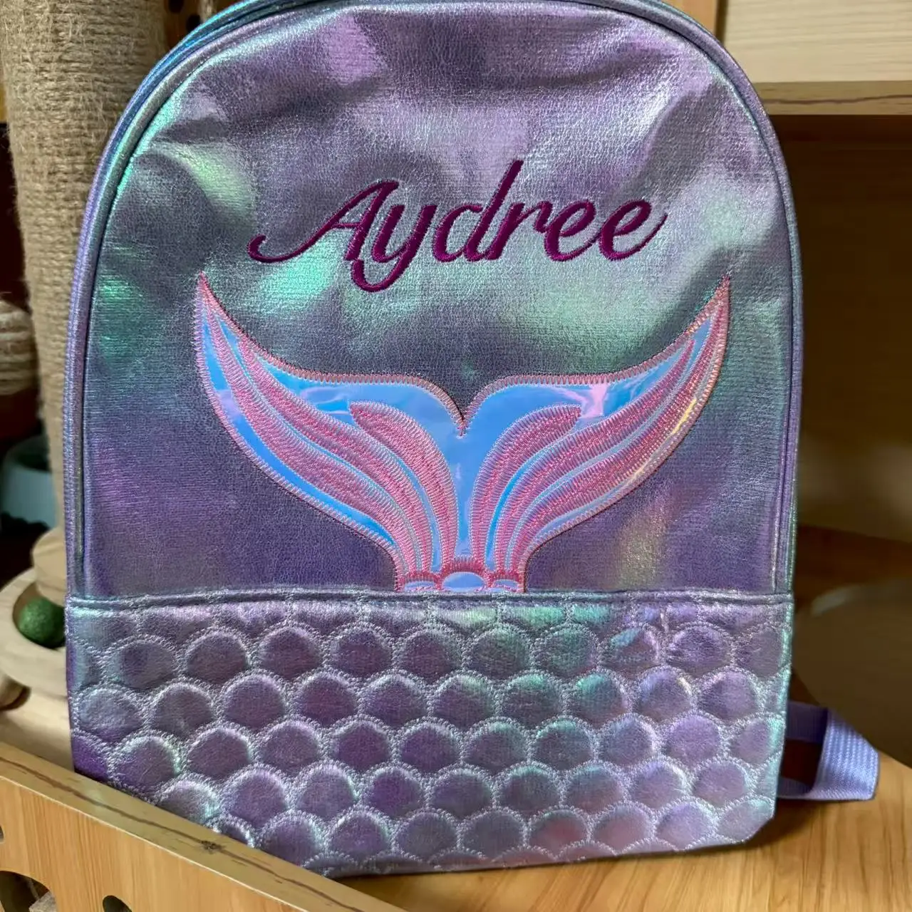 

New Mermaid PU Backpack, Custom Student Backpack,Personalized Name Birthday Gift Bag, Christmas Unique Gift, Back To School Gift