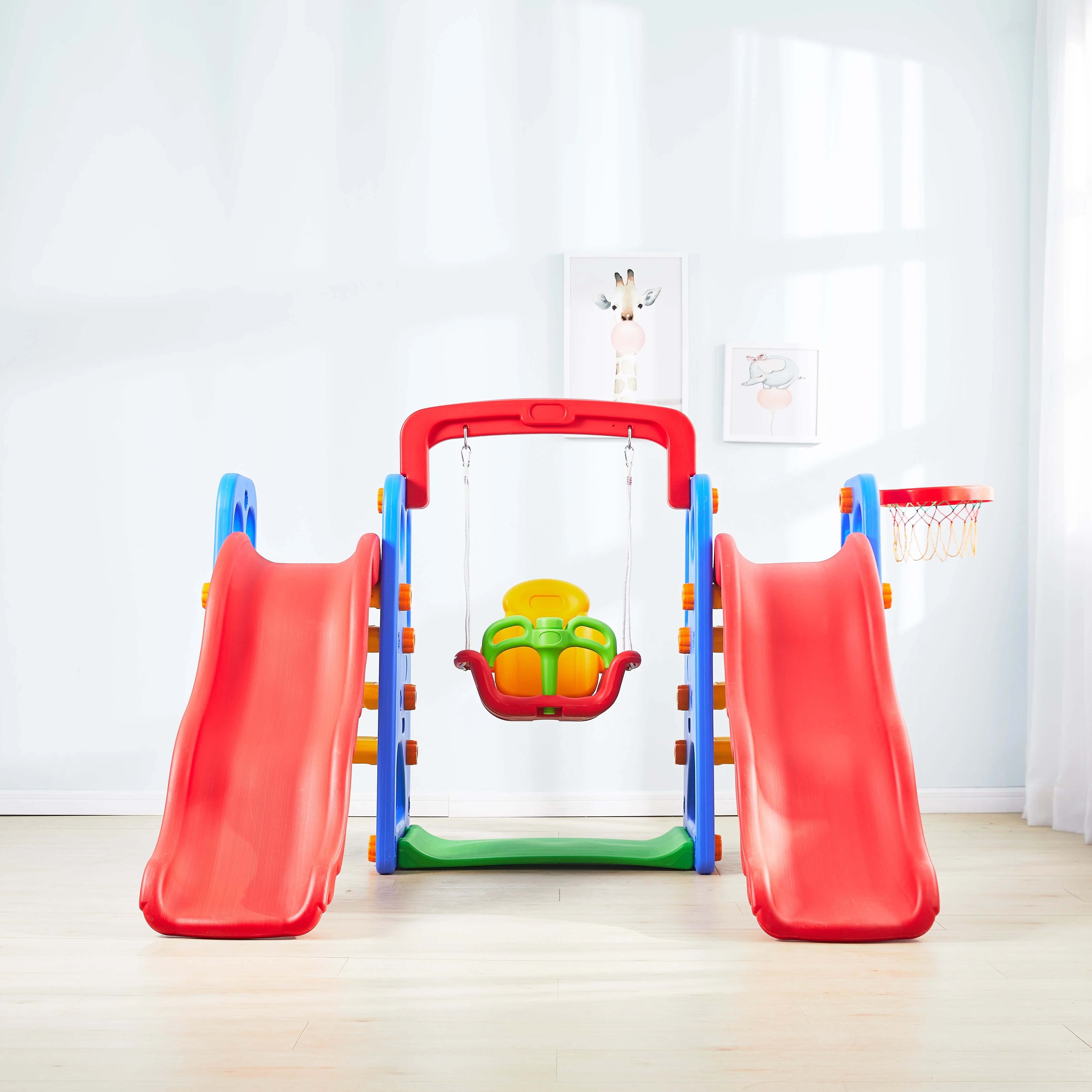 

High Quality Indoor and Outdoor Multifunctional Double Slide With Swing