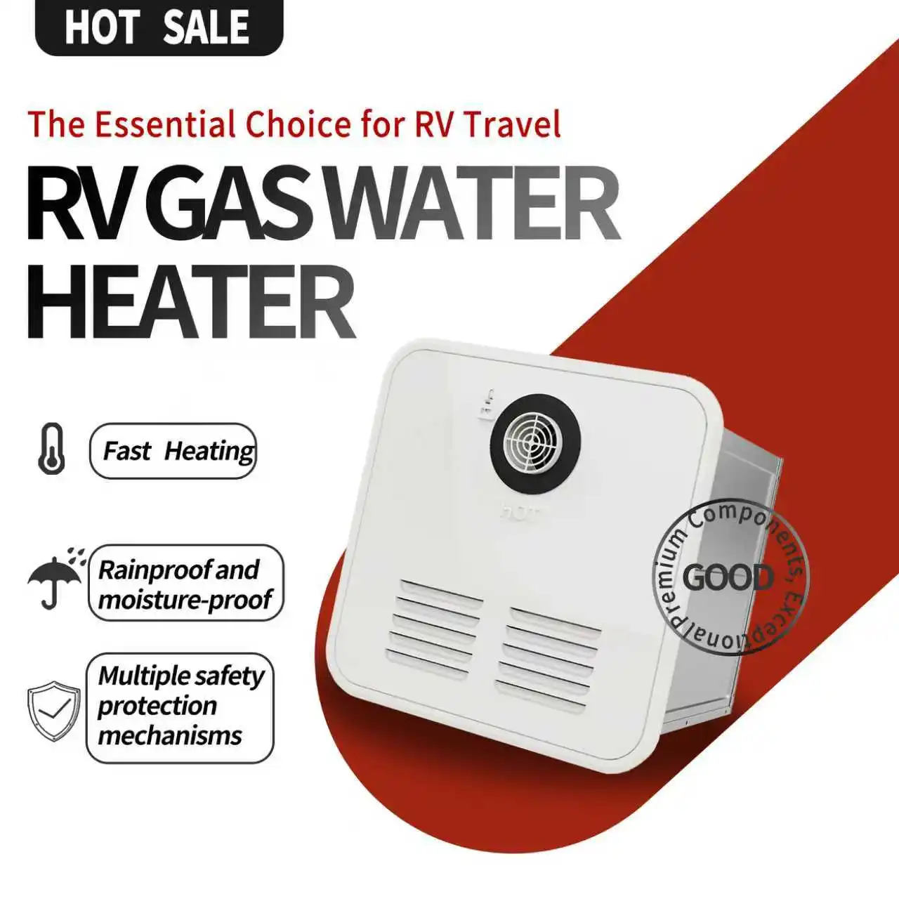 SEFFY Natural Gas Constant Temperature Camping RV/Car Use Gas Tankless Instant Water Heater with Remote Controller
