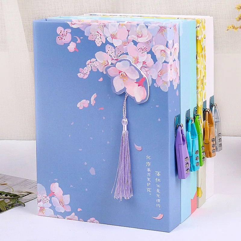 

Sunflower Starry Lockable Diary Notebook Password Journal Tassel Notepad Student Stationery Gift Box