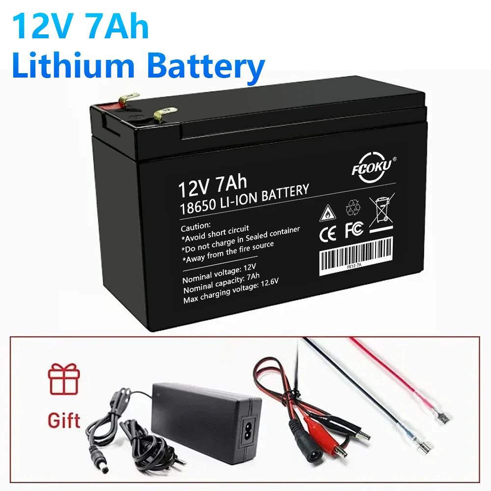 12V 7Ah 18650 Lithium Battery Pack Built-In 10A BMS. For Sprayer, Surveillance Camera Children\'s toy car Battery, Backup Power