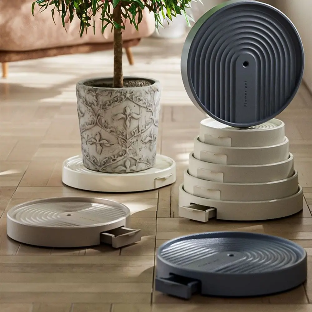 

Portable Round Movable Plant Stand Heavy Duty Non-Slip Flowerpot Tray Universal Wheel Stable Rolling Plant Tray Home Use