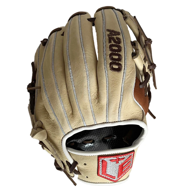 Wholesale Cheap Custom High Quality Cowhide Baseball Gloves with Baseball Gloves Leather Lace