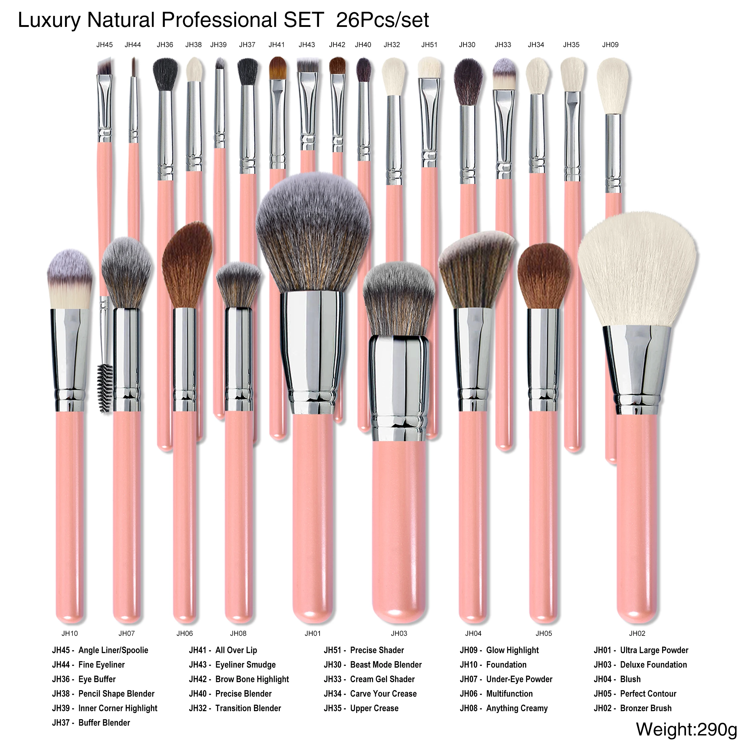 16/26pcs Professional Blending Makeup Brushes Set Foundation Concealer Eyeshadow Powder Blush Cosmetic Brush Make Up Beauty Tool