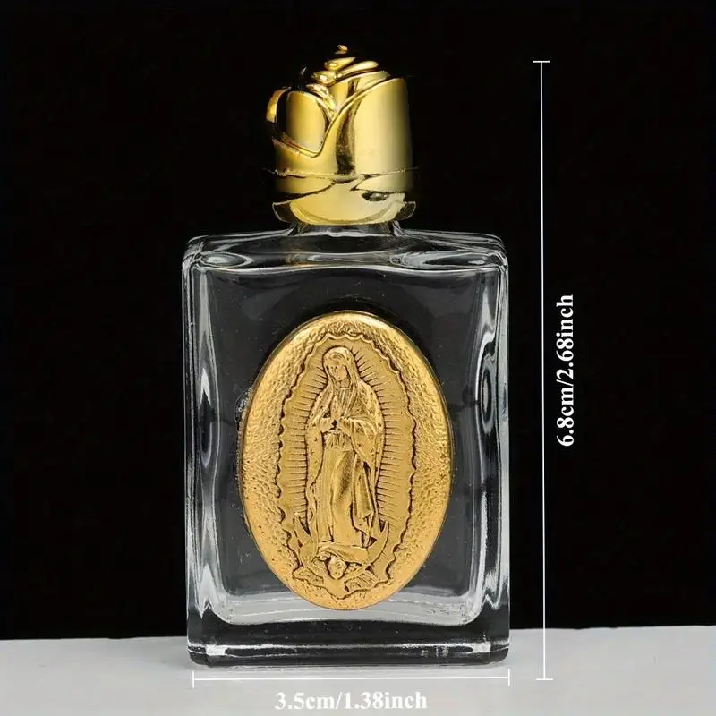1pcs Holy Jesus Bottle Religious Cross Christian Virgin Sculpture Bottle Holy Water Storage Perfume Lotion Separate Bottles