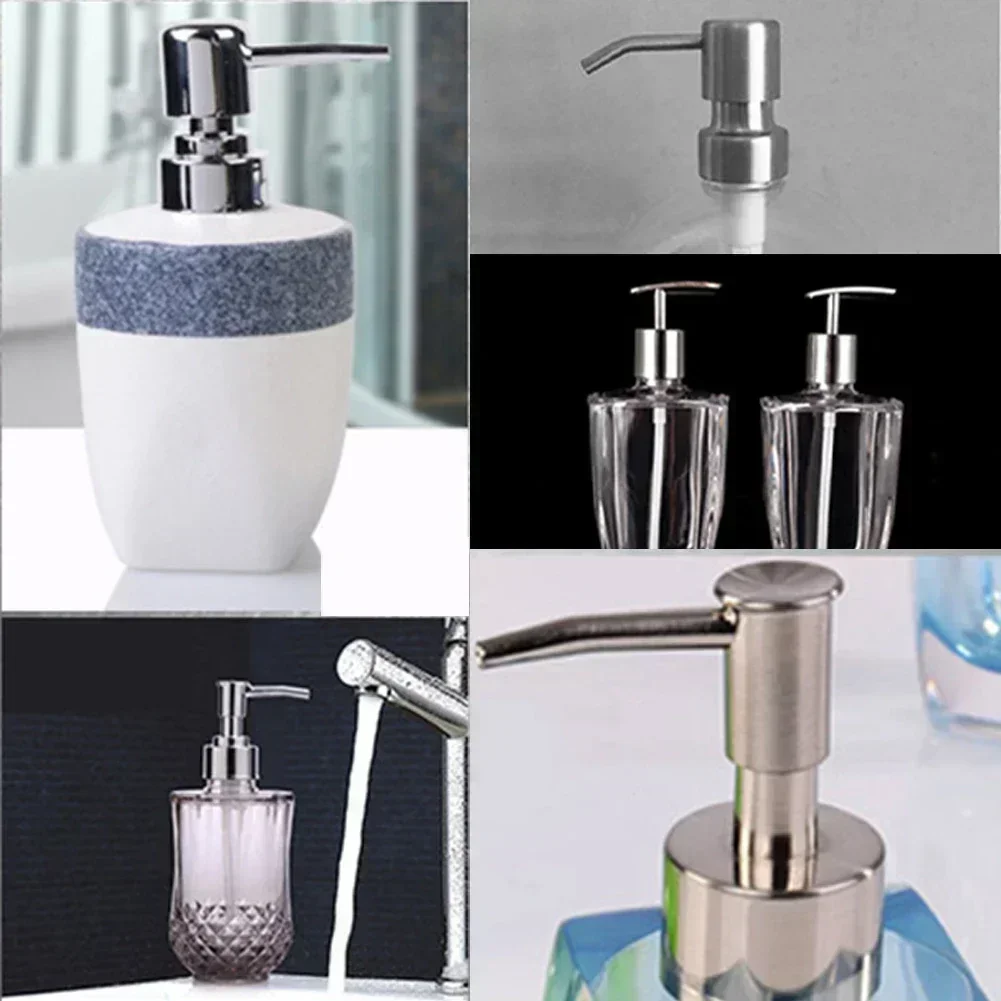 1PC Bathroom Kitchen Liquid Soap Lotion Dispenser Pumps Head Handle Stainless Steel Pump Head For Hand Press Dispenser Bottle