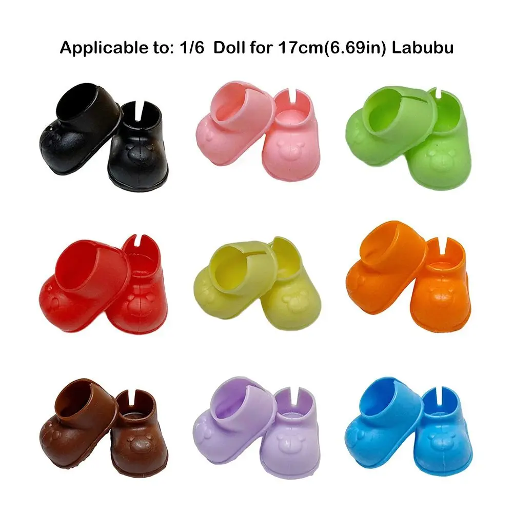 New Hand-made For 17CM Labubu Shoes Multiple Styles Plastic Mini Dolls Shoes Dressing Replacement DIY Doll Accessories Doll Toys