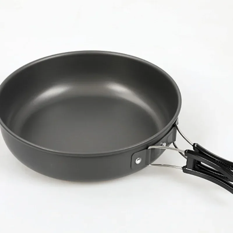 Outdoor Non-stick Camping Frying Pan with Foldable Handle Aluminum Portable Skillet Camping Cookware Ultralight Hiking