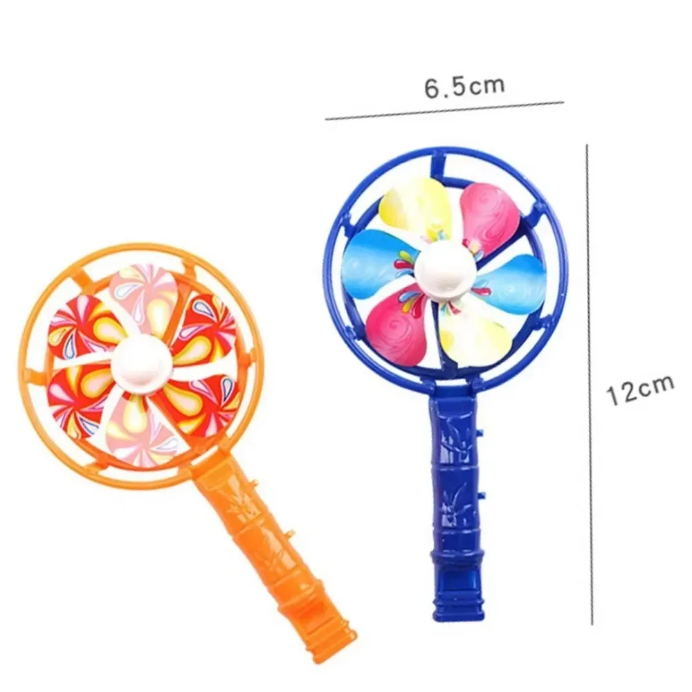 Moulin à vent créatif arc-en-ciel, 10 pièces, poignée sifflante, molette, Spinner à vent, jouets éducatifs rétro couleur bonbon pour enfants