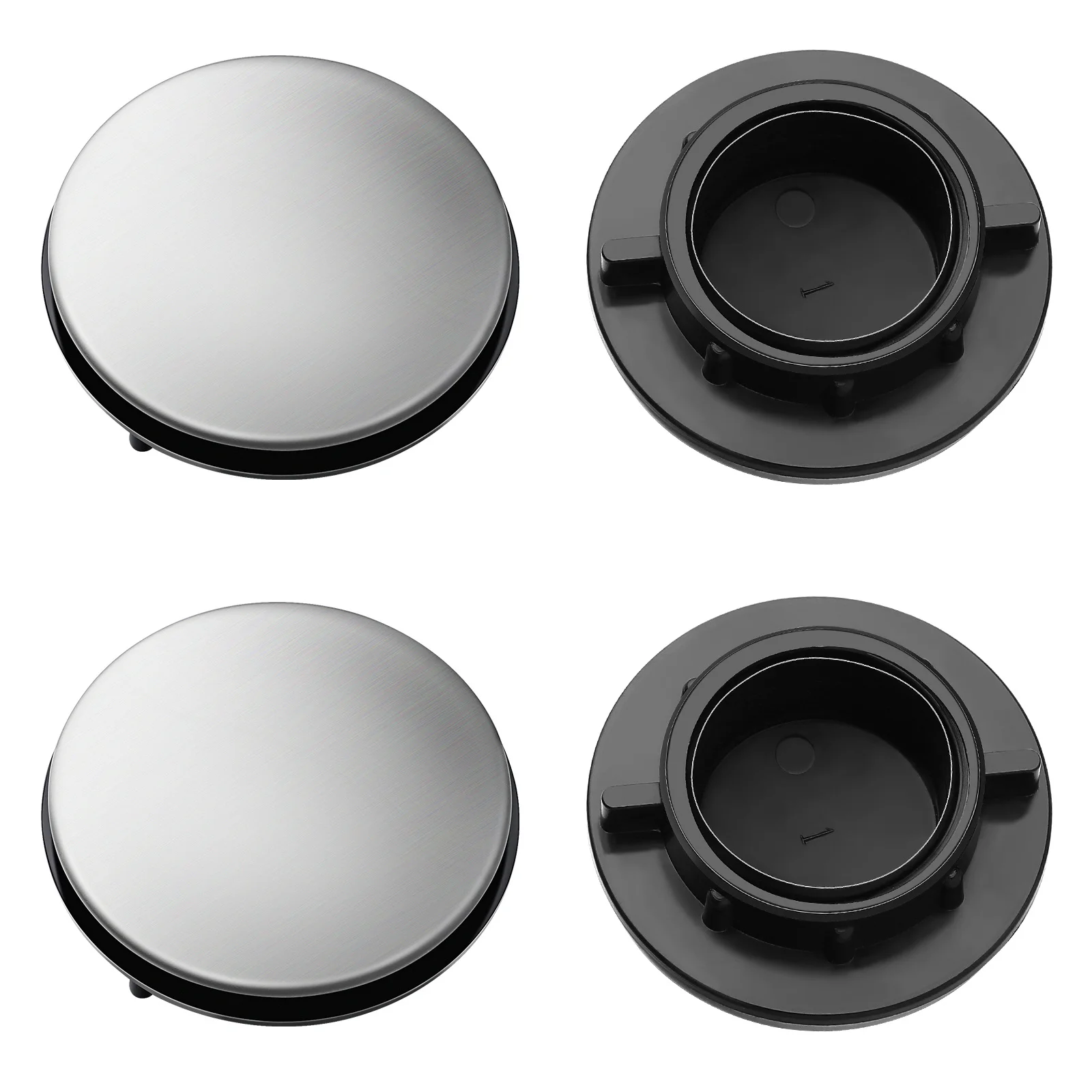 6Pcs Durable Stainless Steel Faucet Hole Covers Kitchen Sink Accessories Easy to Replace Install for Clean Tidy Look