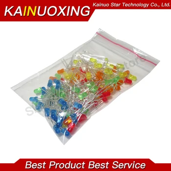 120 stücke 6 farbe x 20 stücke 3mm led licht sortiert kit diy leds set weiß gelb rot grün blau orange