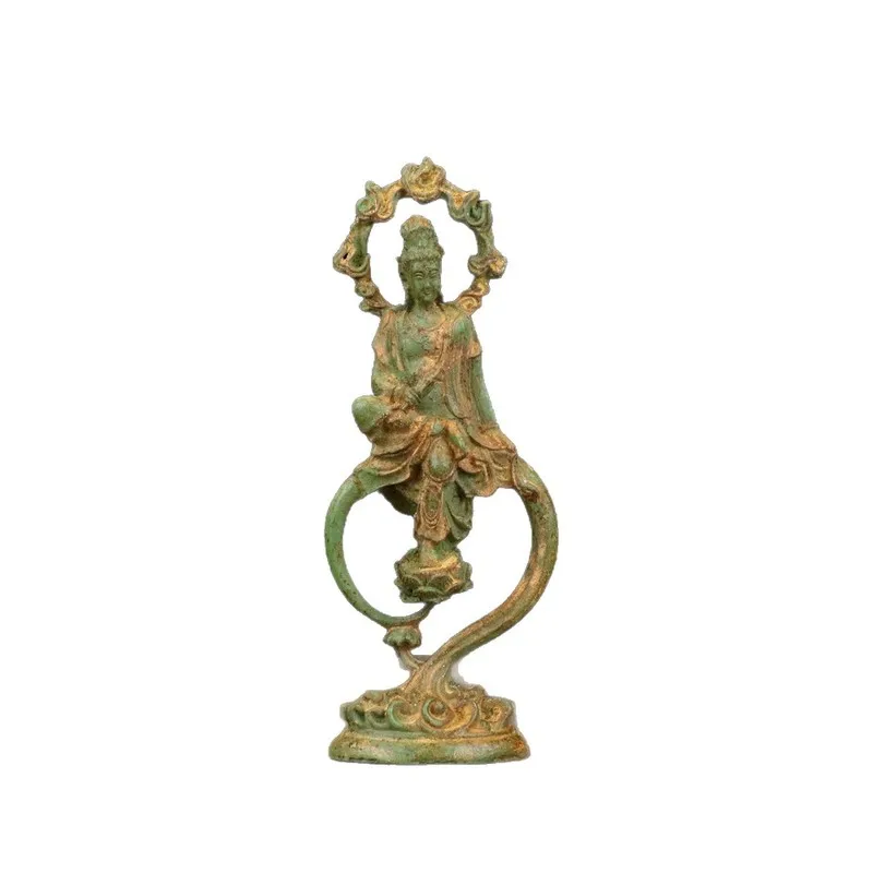Brass alloy craft statue of Guanyin Buddha for home decoration