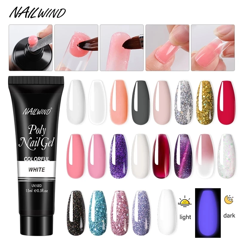 NailWind 10/15/30ml Jelly Poly UV Gel Nail Polish Semi Permanent  Acrylic Hybrid Gel Poly Base Top Coat Nail Varnishes