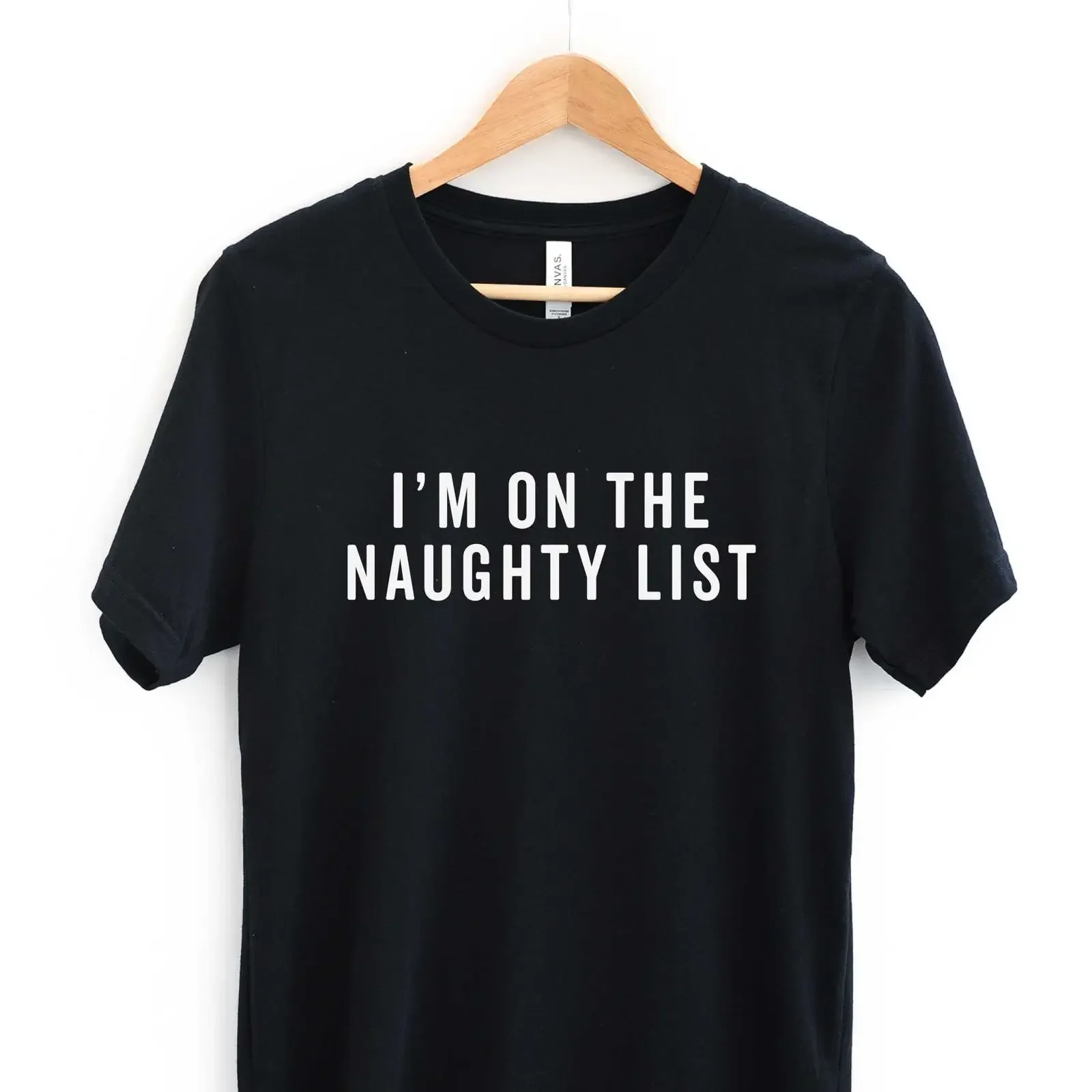 I'm on the Naughty List T Shirt Adult Christmas vintage Washed Versatile streetwear Comfortable Soft Top For Everyday Wear