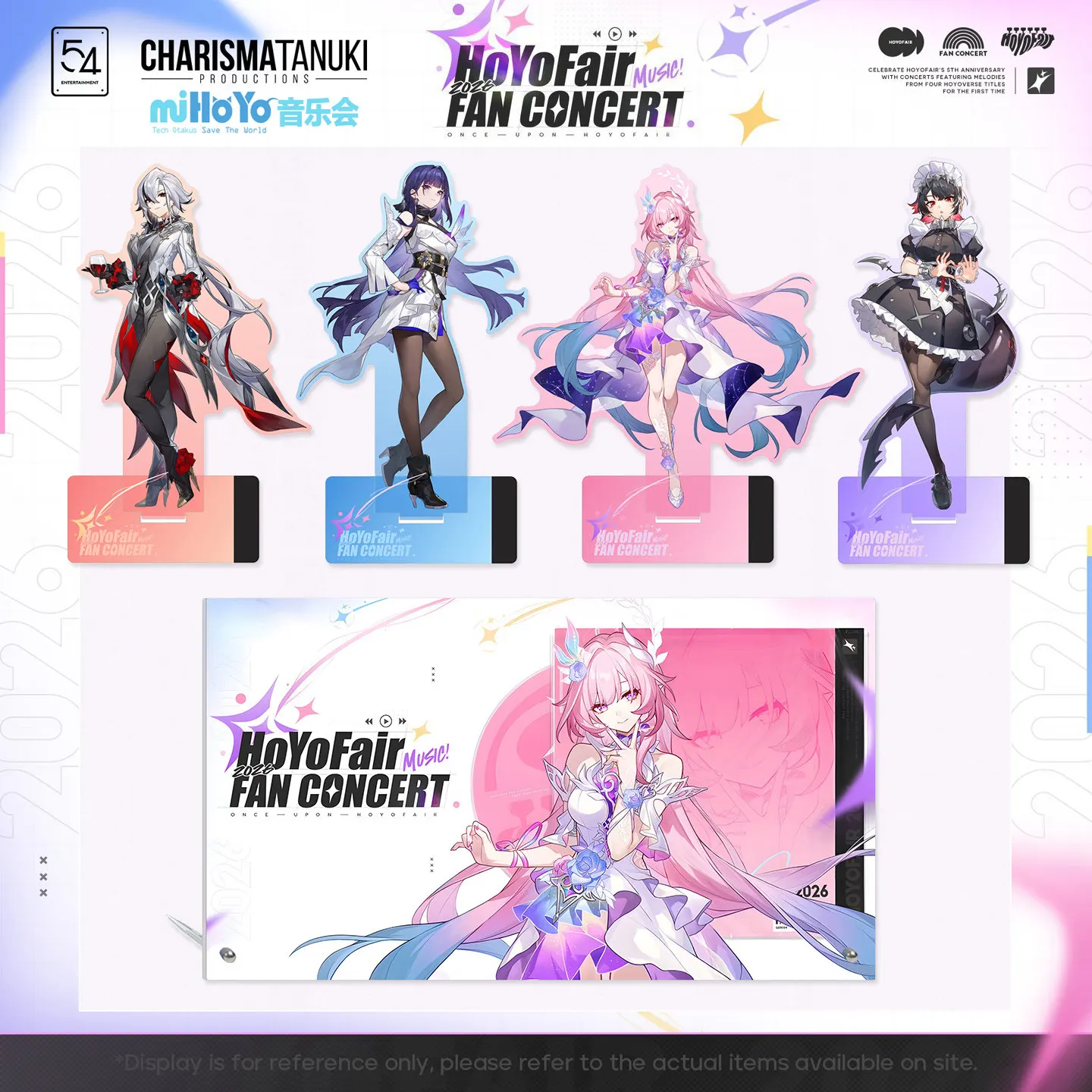 Once Upon HoYoFair Concert Anime Merch Acrylic Stand Double Flash Art Paper Genshin Impact Honkai Star Rail Cosplay Accessory