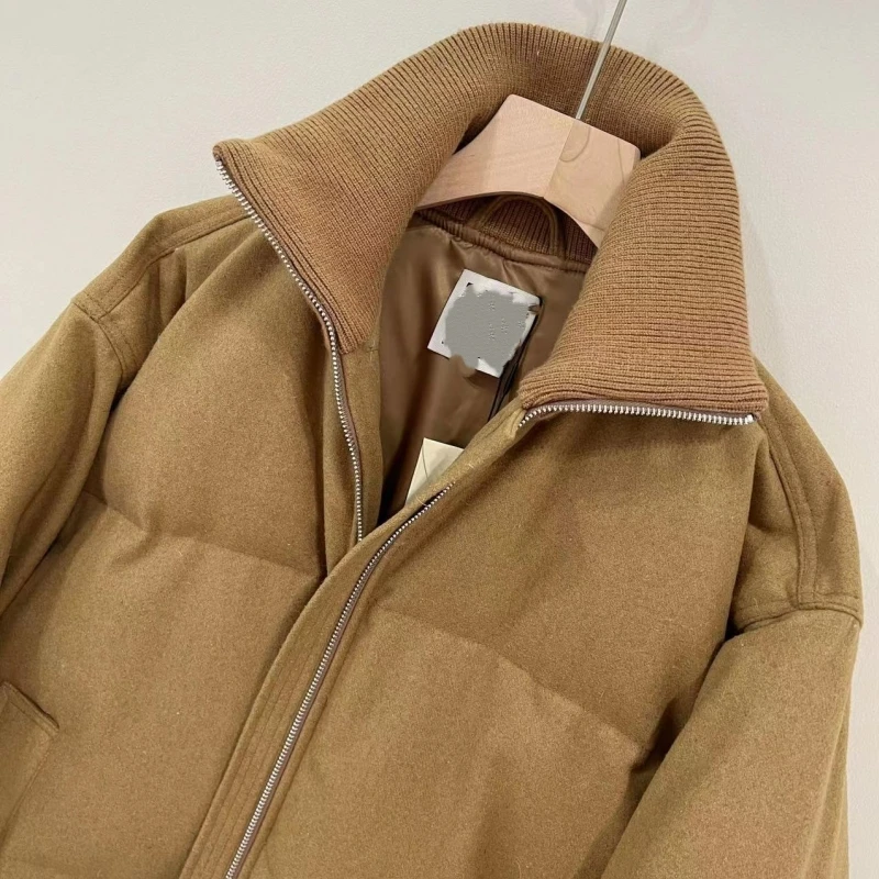 Kurze gesteppte Daunenjacke aus Flanell mit Wollmischung für Damen von Nordic Niche für Wärme